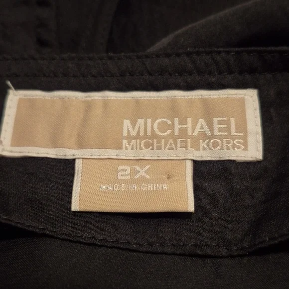 Michael Michael Kors 2X blouse black sleeveless matching fabric belt. VGUC - Picture 6 of 8